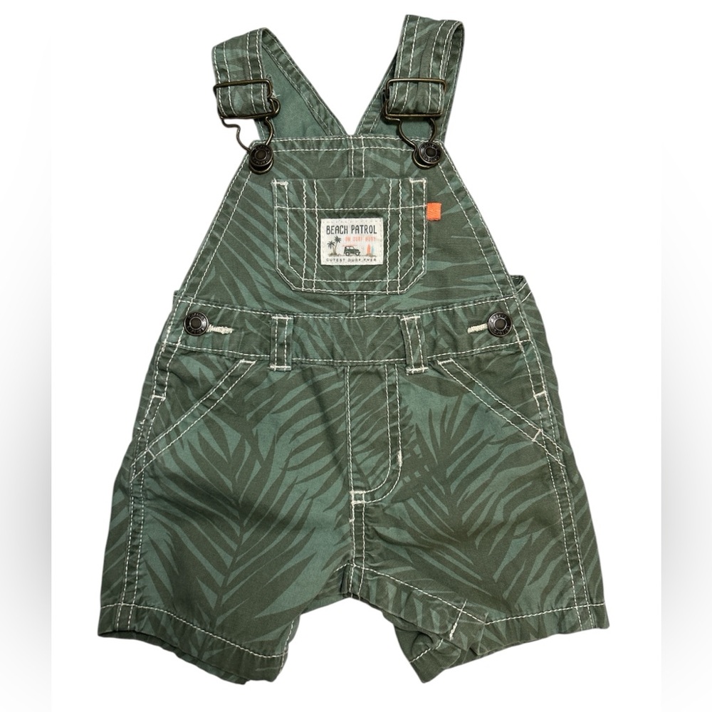 Carter’s Baby Bib Overalls size 3 months Green palm print